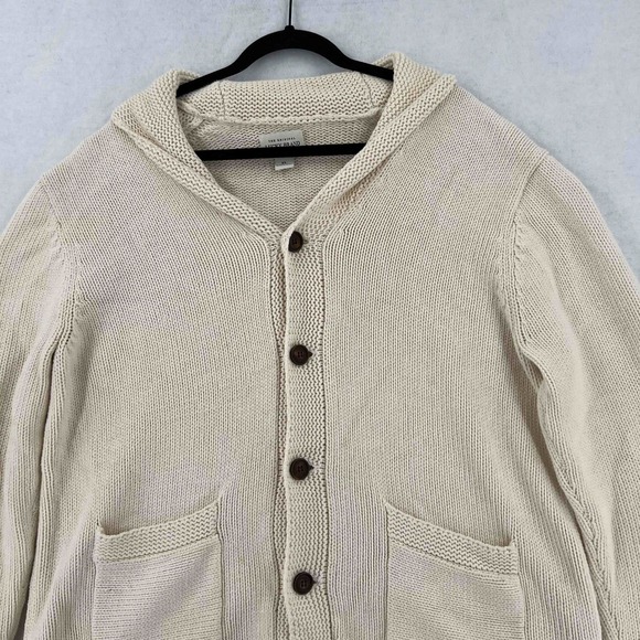Lucky Brand Mens Ivory Cardigan Sweater Button Down Cotton Knit Size XL - Picture 2 of 9